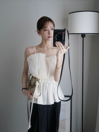 RE ARRIVAL】 tulle peplum bustier amel
