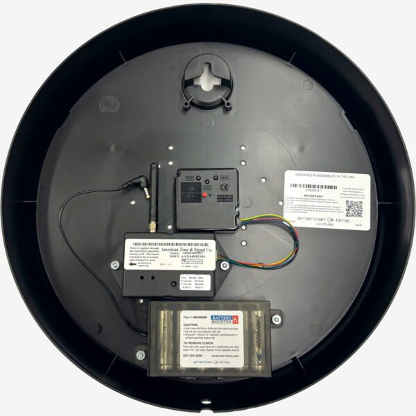 12'' SiteSync IQ Battery-AA Round Surface Clock (Black Plastic