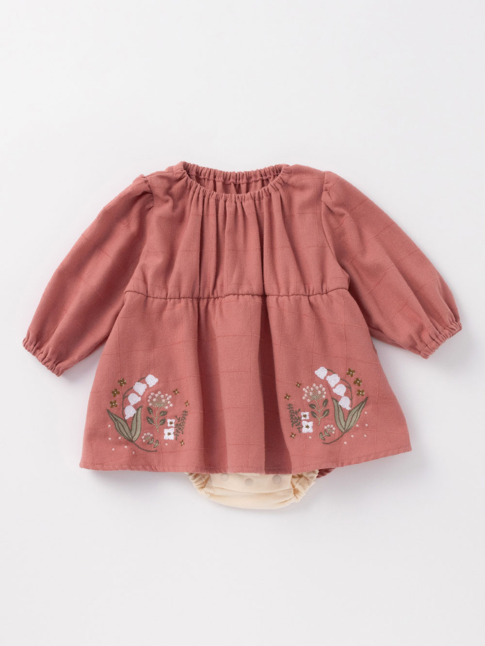 Seraph】スタイ付きすずらん刺繍ロンパース | ロンパース