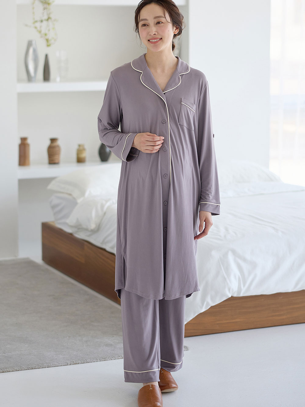 fairy（フェアリー）とろみらくちんパジャマ（サイドスリット開き