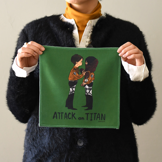 進撃の巨人｜ハンドタオル（エレンとミカサ）