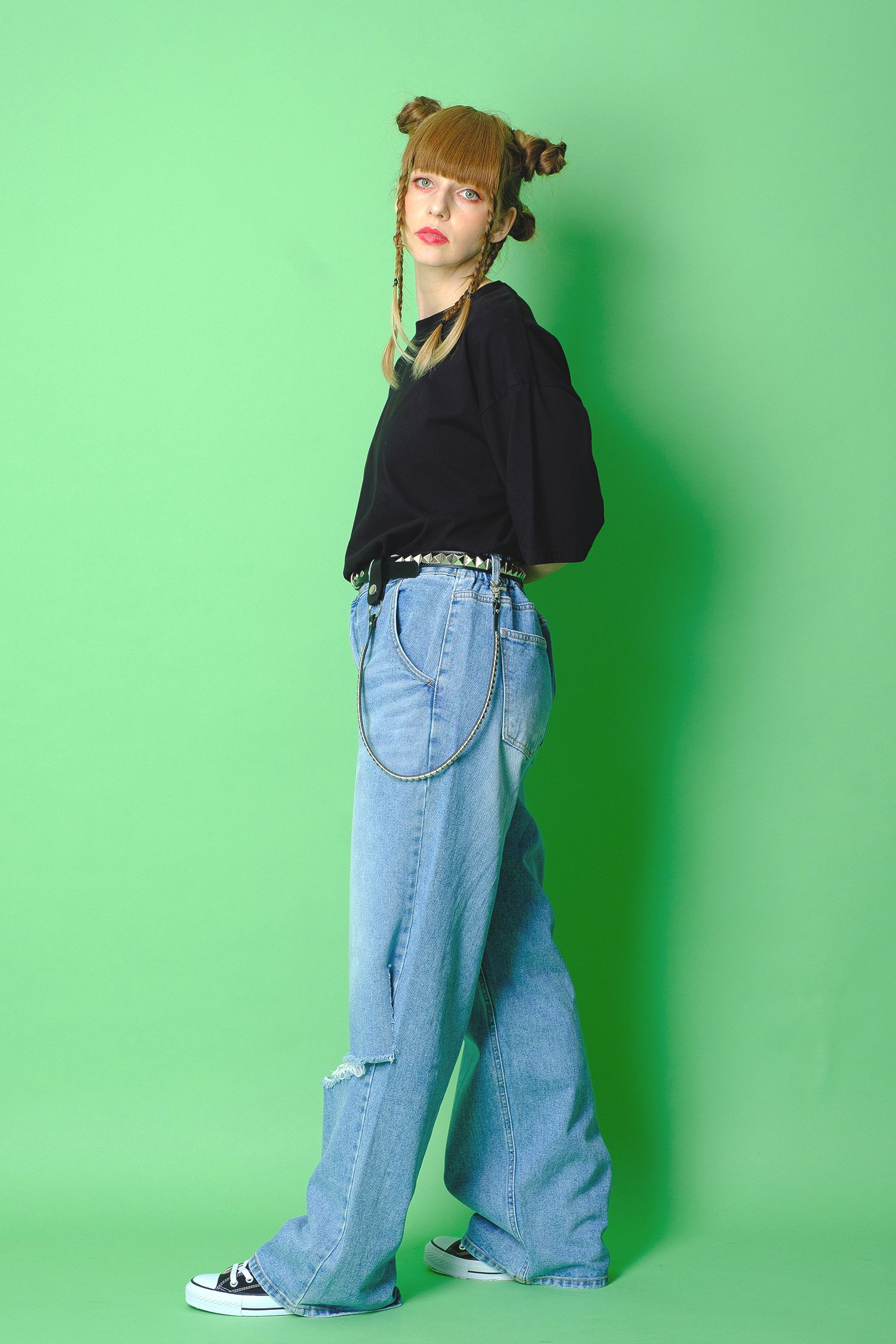 ピラミッドスタッズレザーウォレットチェーン ankoROCK(アンコロック