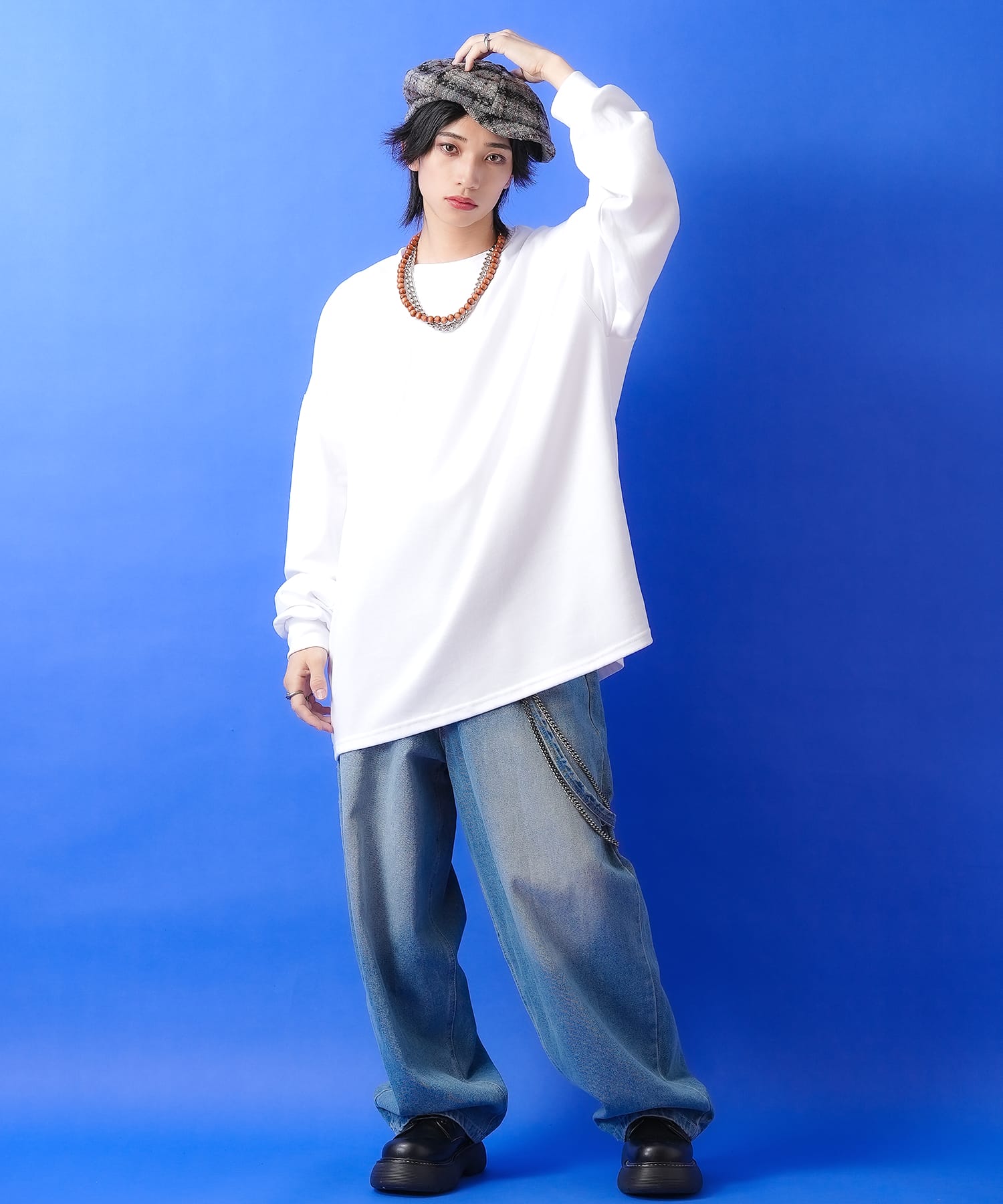 チェック柄ネップツイードキャスケット / メンズ レディース ユニ