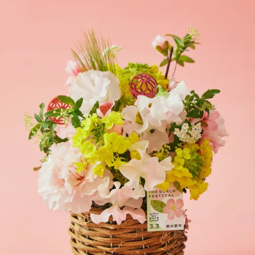 2/27～3/3到着】桃の節句にふさわしいそのまま飾れるアレンジ