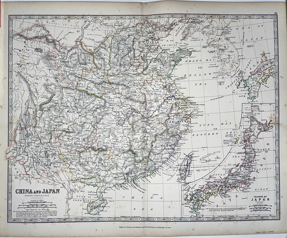 中国と日本地図」 - 青羽古書店 AOBANE Antiquarian Bookshop - 洋書