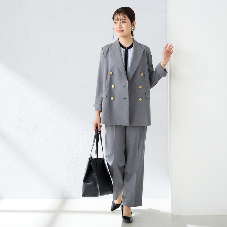 アウトレット】360°キレイ 2Wayストレッチ ダブルジャケット グレー セ