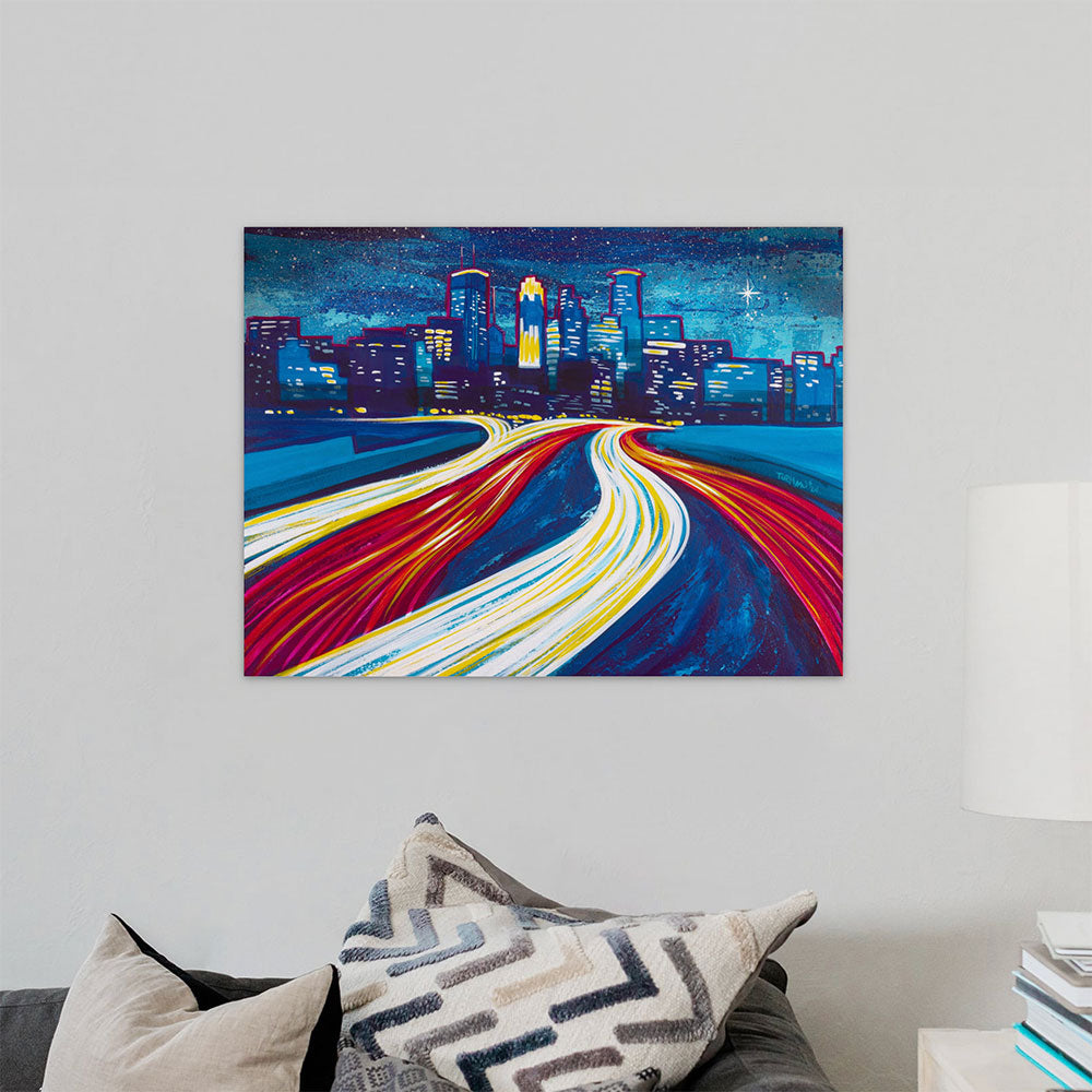 Road - Highway Lights of Minneapolis - Art Prints by MN Artist