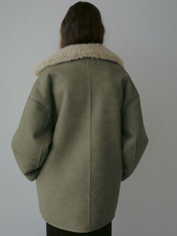 ETRE TOKYO - リバーシブルムートンミドルコート - LIGHT KHAKI