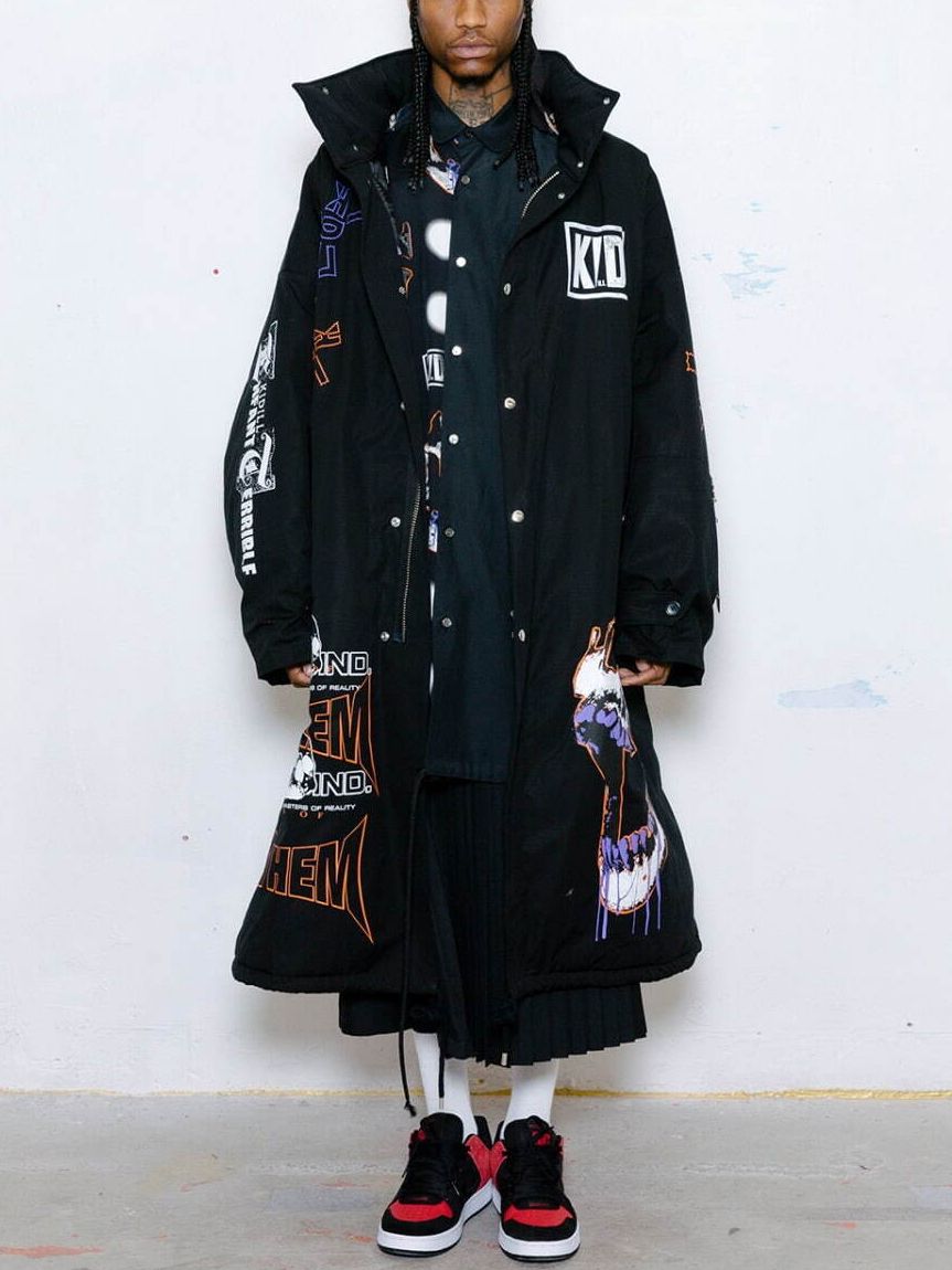 KIDILL - MODS COAT MULTI PRINT - BLACK | ADDICT WEB SHOP