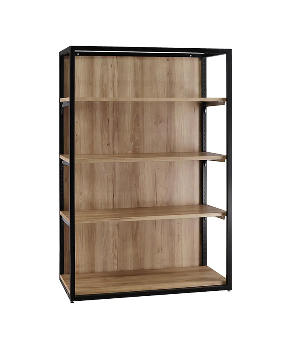 ブラックフレーム 木目 W900 H1350｜陳列什器（壁面・中島） レンタル