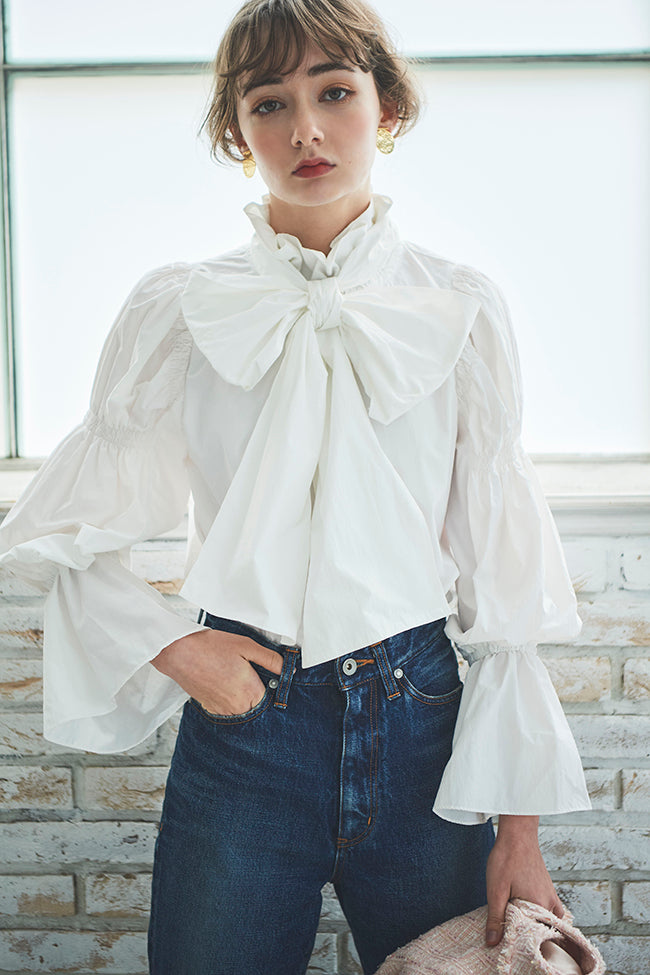 ボリュームスリーブボウタイブラウス – ADMORE