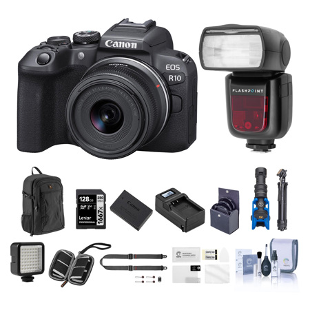 Canon EOS R10 Mirrorless Camera with 18-45mm Lens, Bundle with
