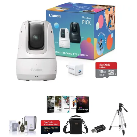 Canon PowerShot PICK 11.7MP Full HD 3x Zoom PTZ Camera, White w