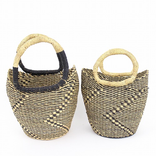 セール/新品/アフリカ ガーナ製/ブルキナボルガ バスケット/44×46cm