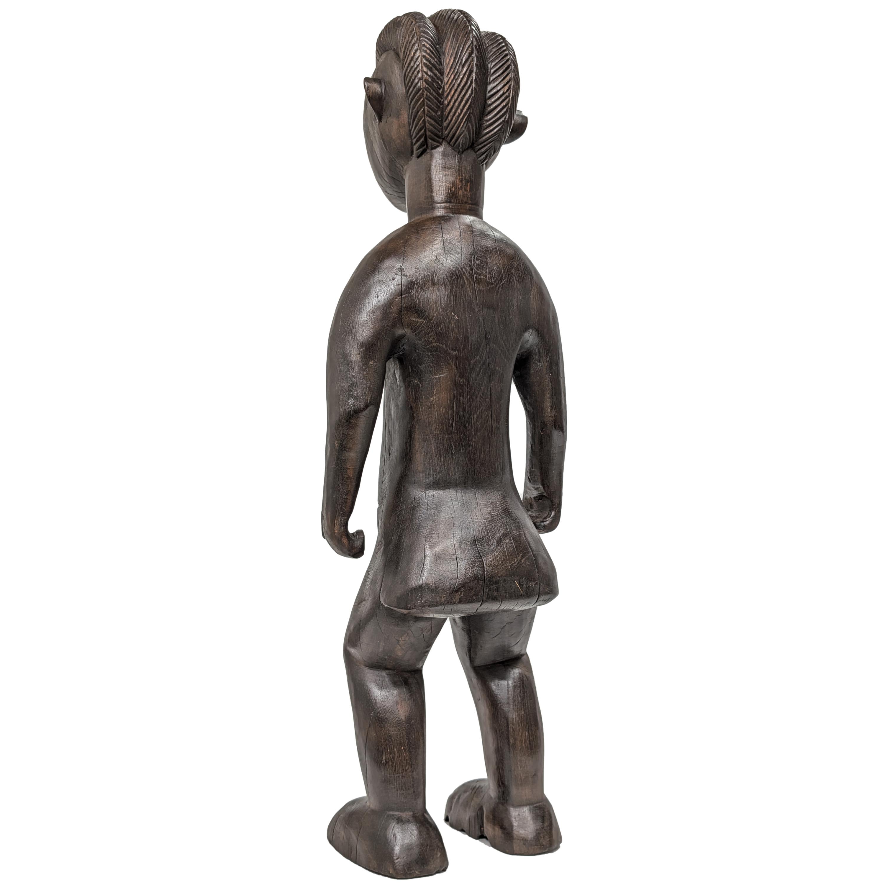 バッサ族女性立像 木彫品 89cm アフリカン プリミティブアート （p880