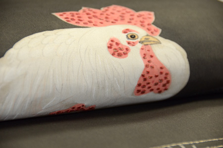 にわとりの図名古屋帯