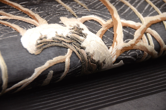 雪持ち柳夏の名古屋帯