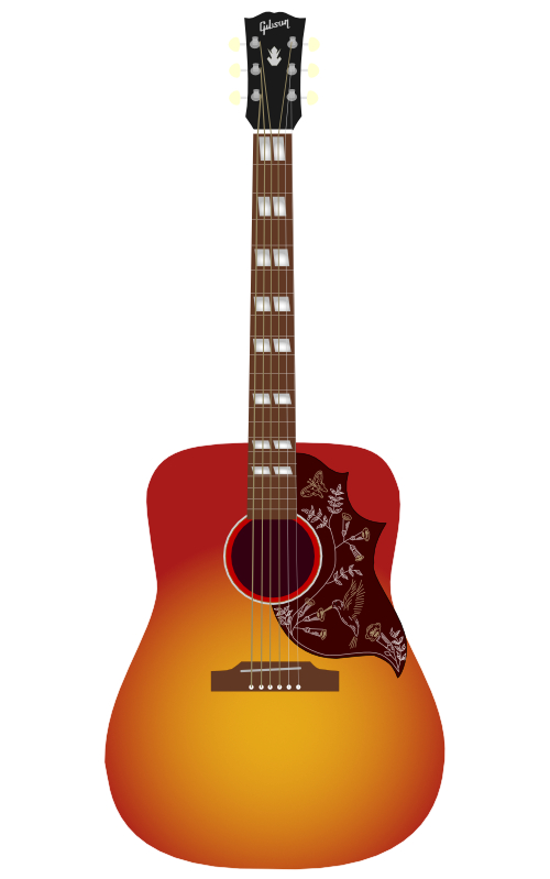 Gibson Hummingbird(ギブソン ハミングバード)の解説と無料イラスト