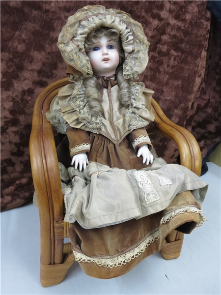 Collectors Doll コレクターズドール ビスクドール 西洋人形 籐椅子付