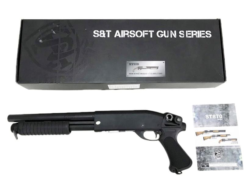 S&T] M870 ソードオフ ブラック エアーショットガン 【レミントン刻印