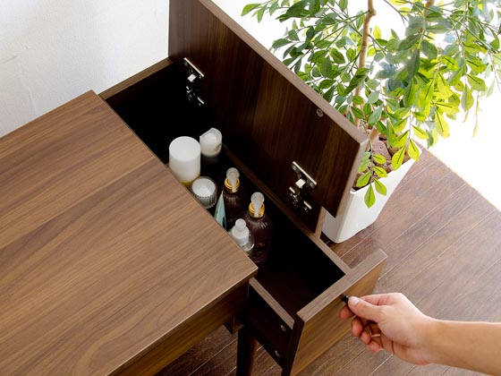 北欧 コンパクト木製ドレッサーnico(ニコ)スツール付き | 家具