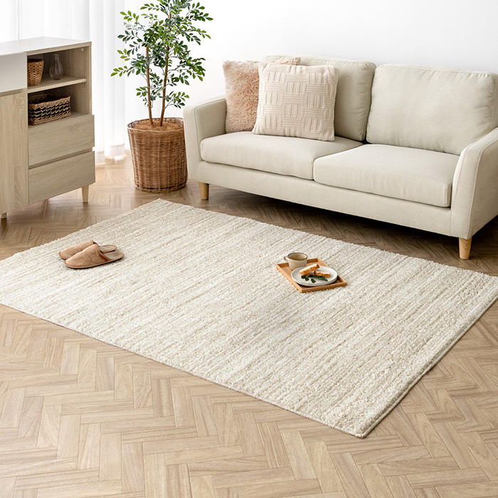 130×190/長方形] 高機能シンプルデザインラグ エクリュ | 家具