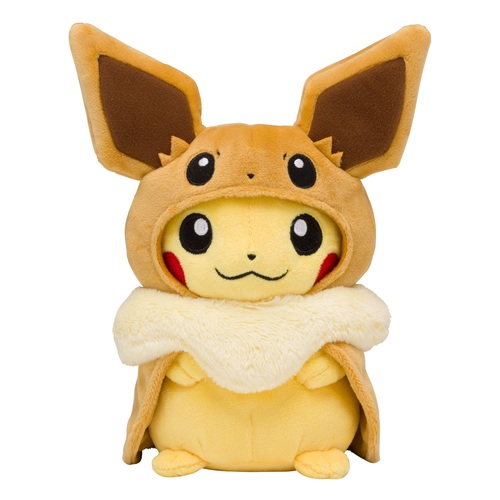 Pokemon Center 2018 FAN OF PIKACHU & EEVEE Eevee Poncho Pikachu