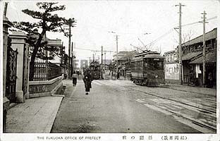 アンティーク絵葉書に観る、懐かしの福岡・天神町／県庁・岩田屋・松屋