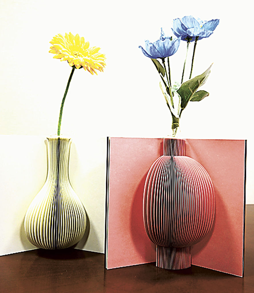 紙細工の花瓶に国際デザイン賞 大日三協（静岡）の「フラワリーテール