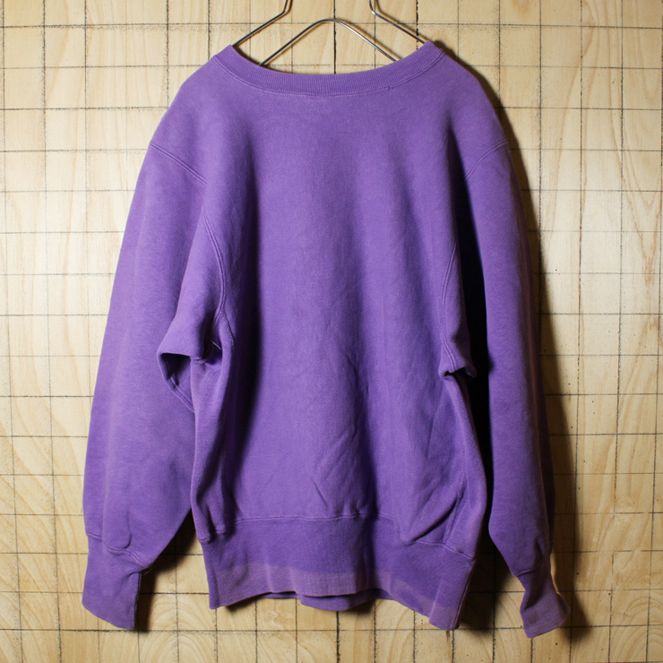 champion刺繍タグ/USA製90sビンテージ古着/パープル/リバースウィーブ