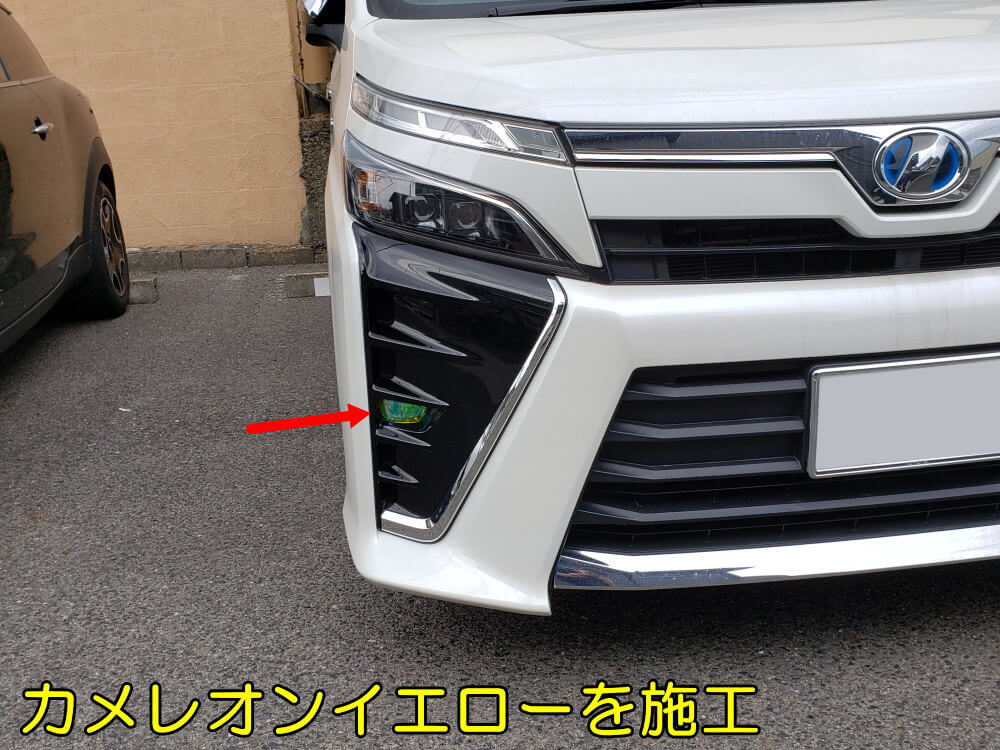 フォグランプフィルム (ヴォクシー 80系 後期) 車種専用 カット済み