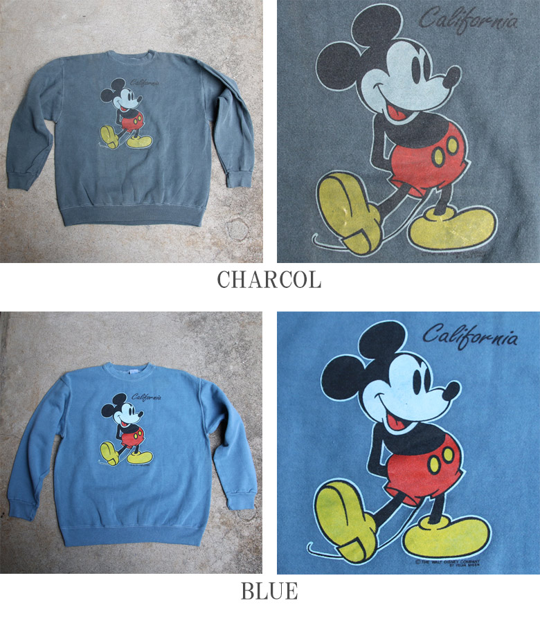 ミッキー後染めスウェット（Velva Sheen米国製） / デッドストック
