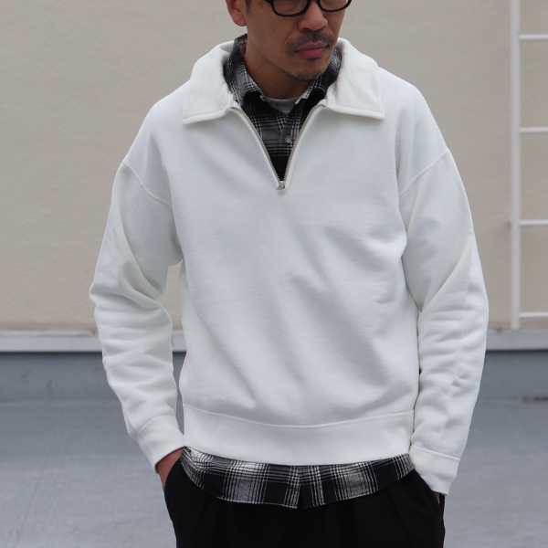 30/7ヴィンテージ裏毛 ハーフZIP スウェット【MADE IN TOKYO】『東京製