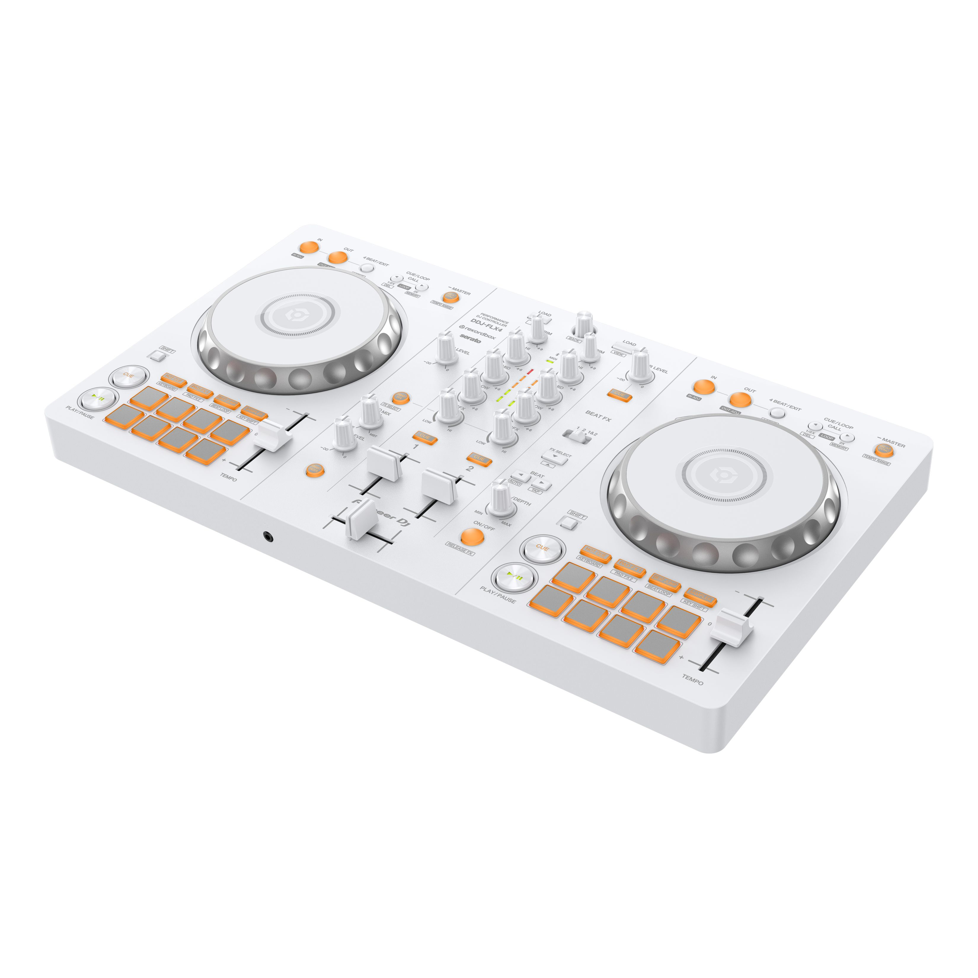 Pioneer DDJ-FLX4-W Bundle | DJ Controller with Speakers
