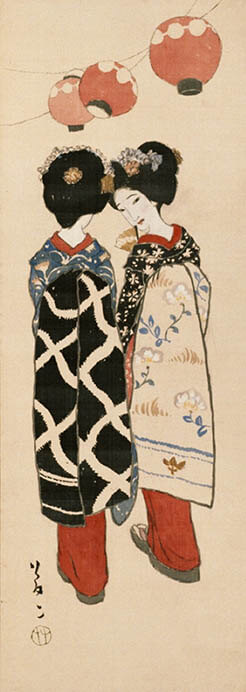 古備前骨董美術品珍品只今年末年始大売り出し❣️希少夢二像夢二美人像