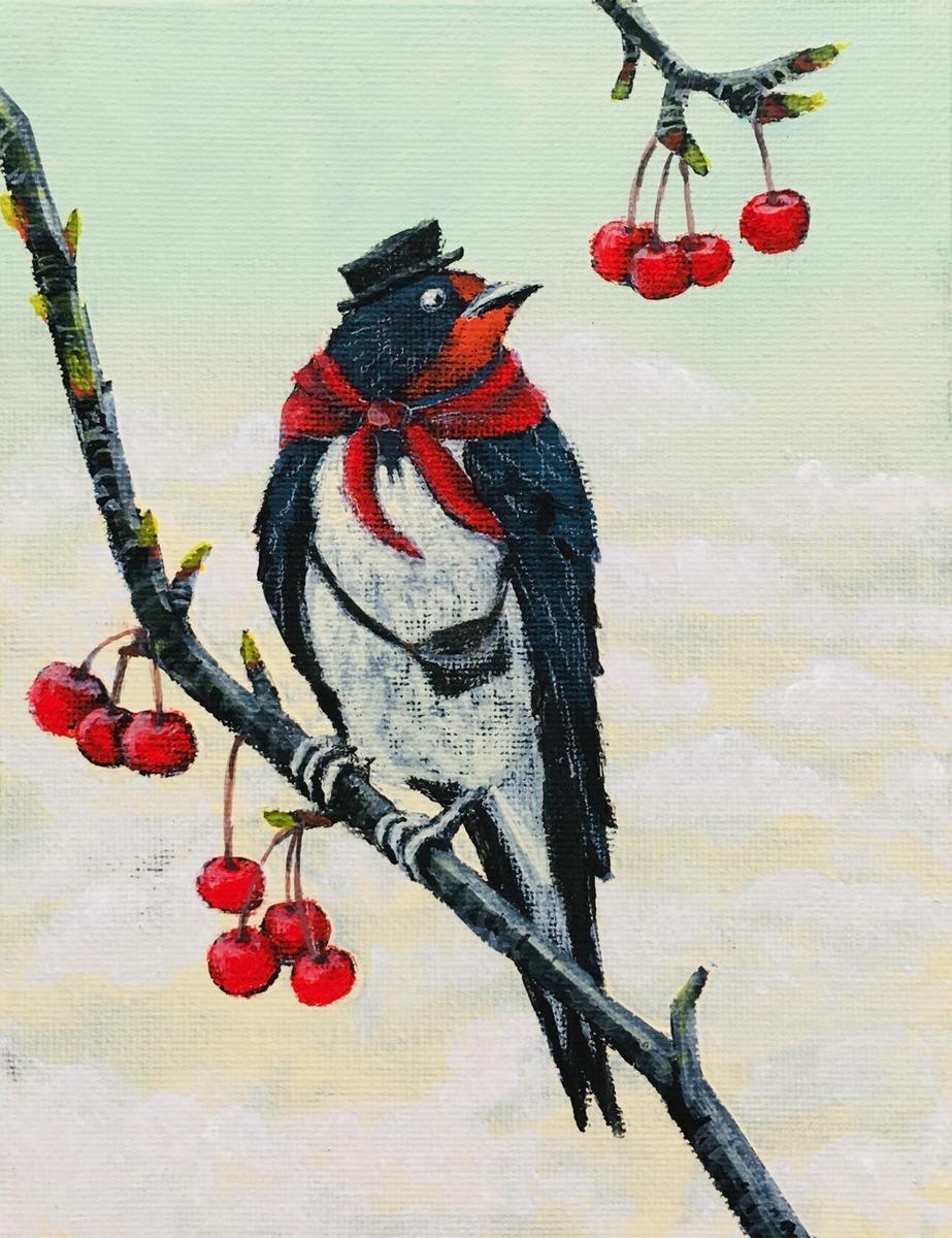 約P10号】float 原画 黒いウサギと手の油彩画 約P10号】float 原画