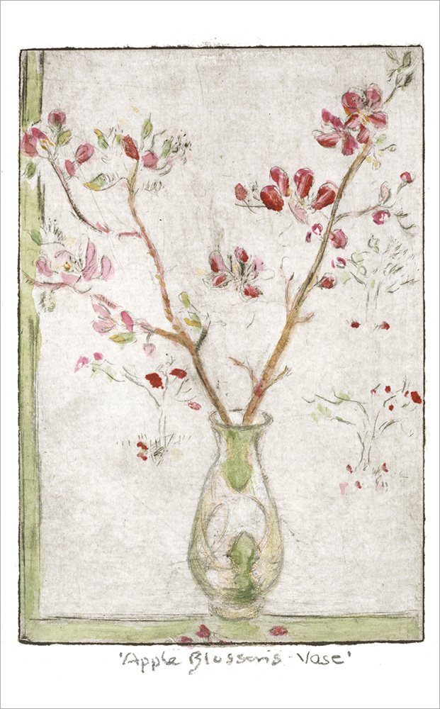 ジョアン・アイザック 絵画 (版画/ジクレー) Apple Blossom Vase/林檎