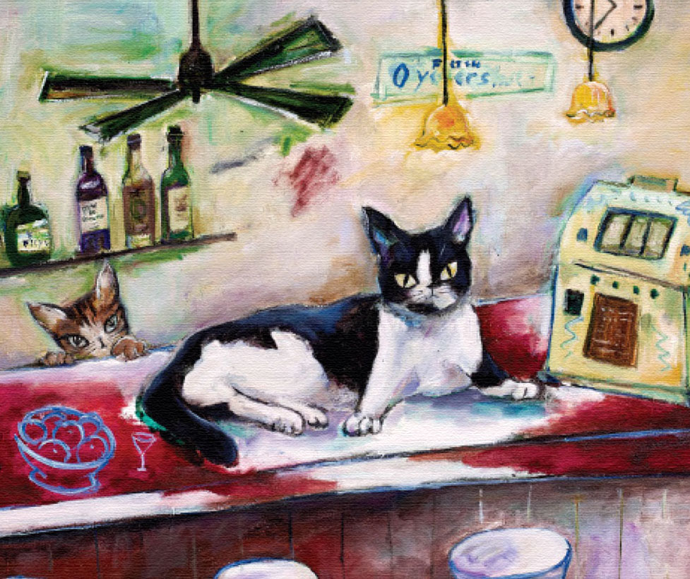 山岡康子 絵画 (版画/キャンバスジクレー) スロットのあるカウンター