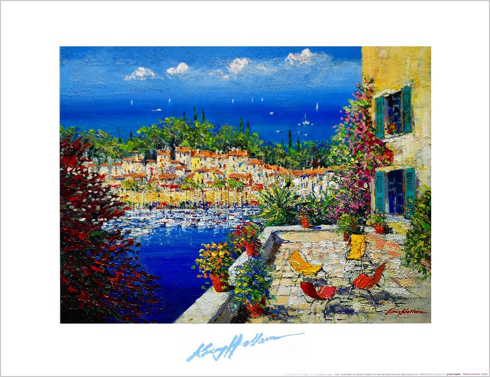 ケリー・ハラム ポスター コートダジュールの漁村 OP-420|アート