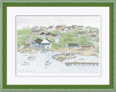 安野光雅 絵画(版画額装品/ジクレー)LAVENDER BAY/シドニー