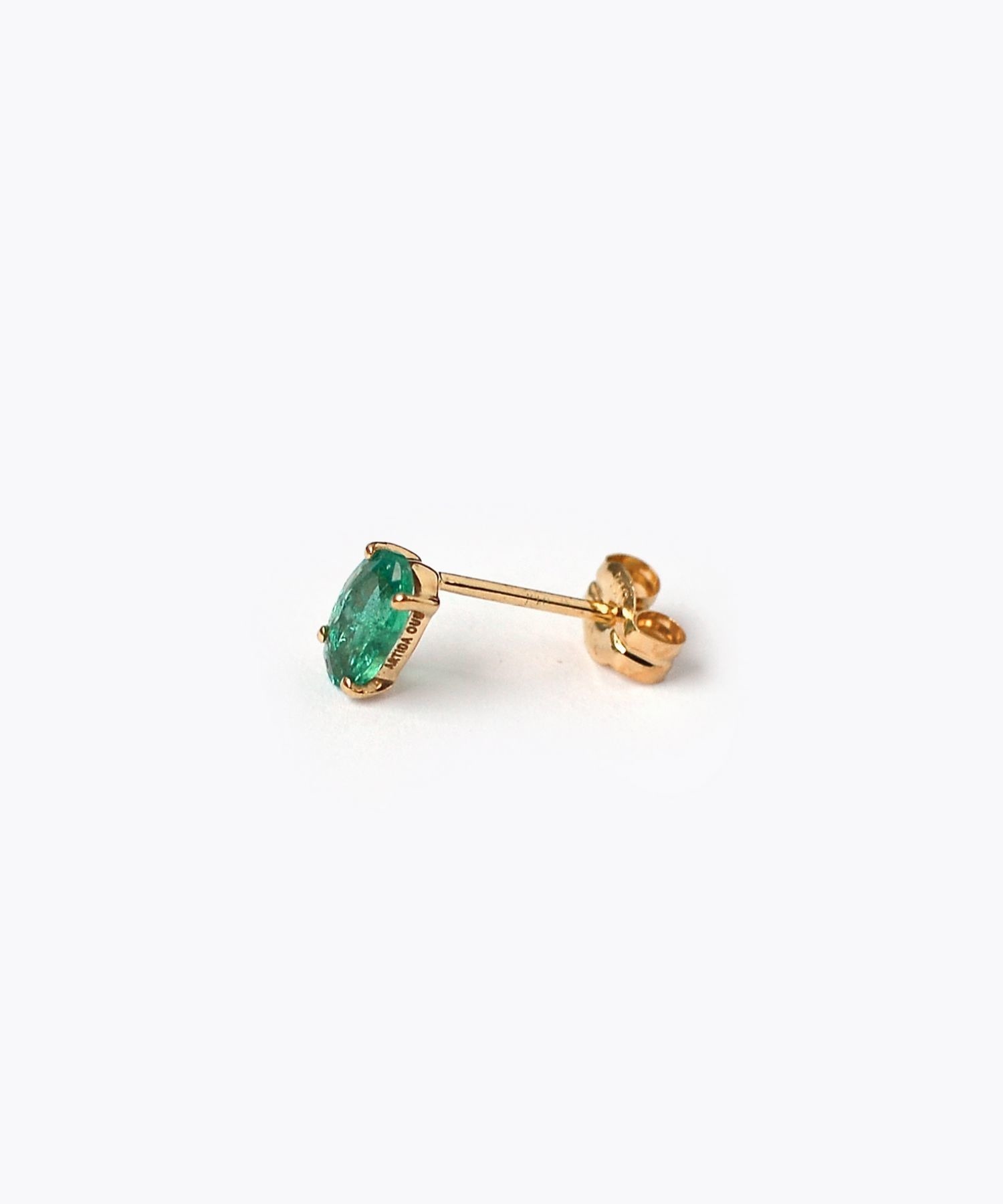 eden] K10 oval emerald stud single pierced earring｜ARTIDA OUD