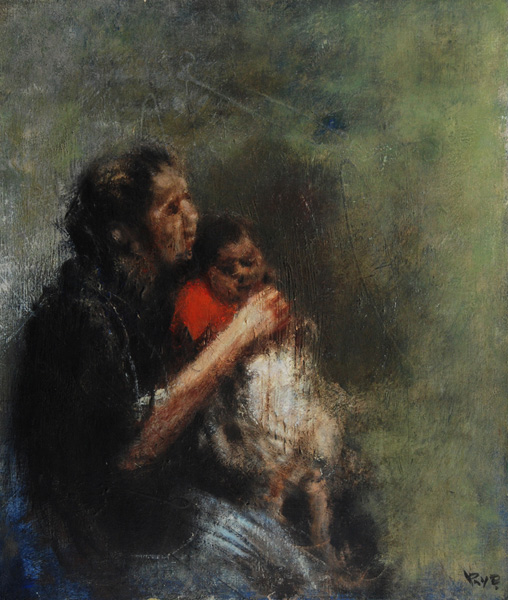 平野遼 「母子」 油彩10号｜【Arts Ship】のむら画廊