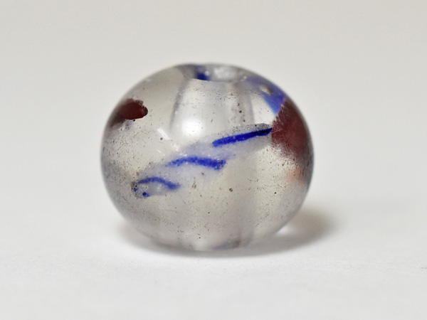 2210】江戸とんぼ玉 立体的な装飾が施された透明中玉1,とんぼ玉