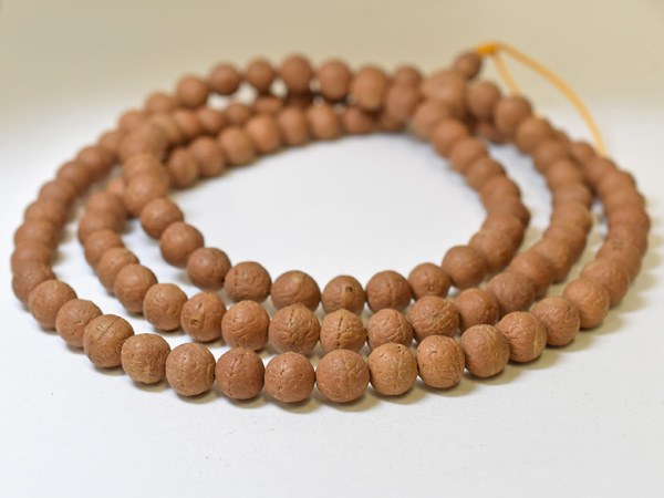 2312】ネパール鳳眼菩提樹中粒ビーズ一連ロングA(Φ12～13mm),とんぼ玉