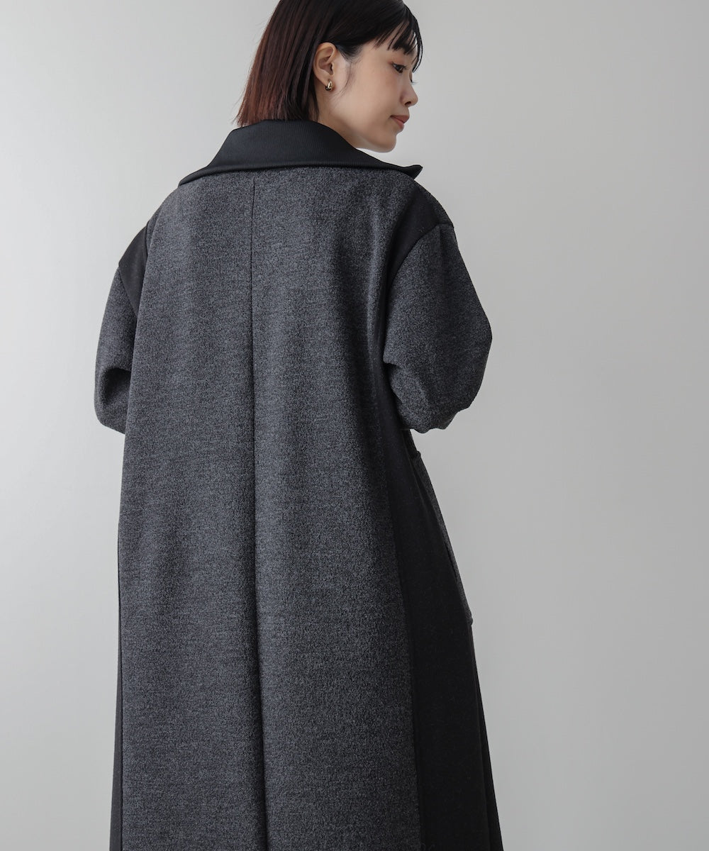 ウールライクメルトンハーフジップワンピース