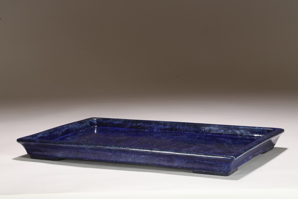 緑寿庵陶翠瑠璃釉長方水盤 | 雨竹亭オンラインショップ
