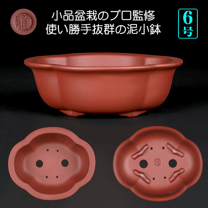 紫泥外縁隅切額面長方鉢 | 盆栽、盆栽書籍、盆栽鉢の通販│近代出版