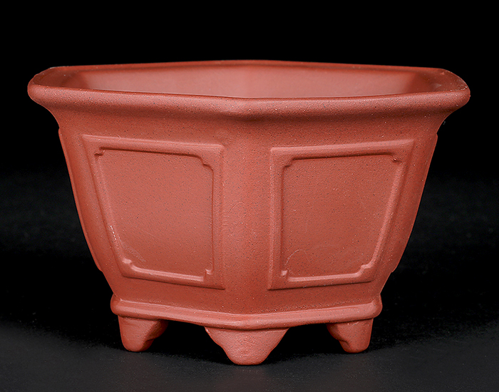 紫泥外縁額面六角鉢 | 盆栽、盆栽書籍、盆栽鉢の通販│近代出版