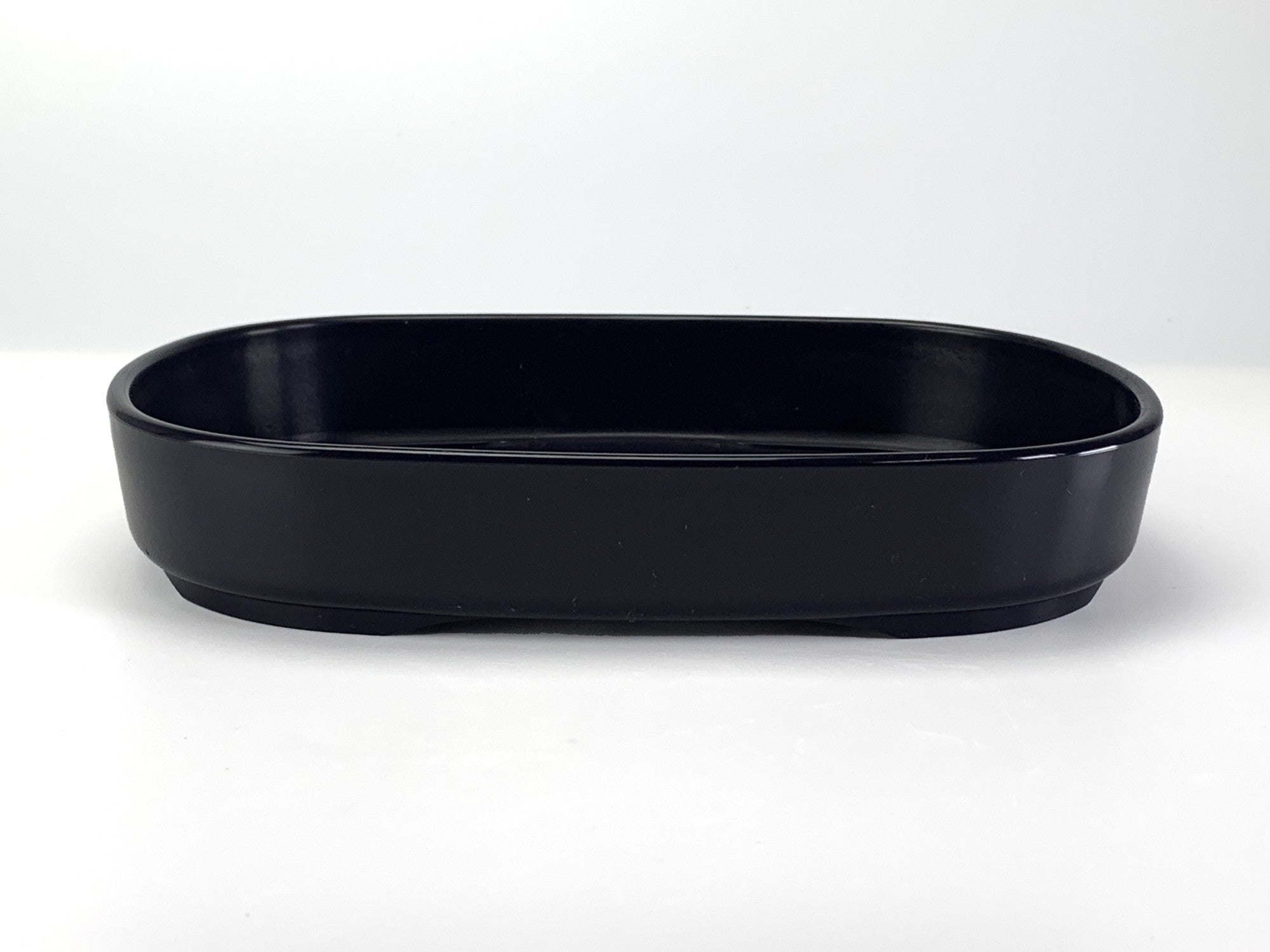 プラ鉢 7.5号 小判型浅鉢 紺 幅22cm×奥行16cm×高さ3.8cm の販売｜盆栽