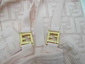 FENDI フェンディ FZDA17 ズッカ柄 FF ニット ワンピース ピンク #38